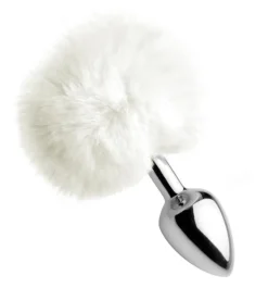 Tailz Sensation Play, Tools & Accessories | Butt Plug Tails>White Fluffy Bunny Tail Anal Plug