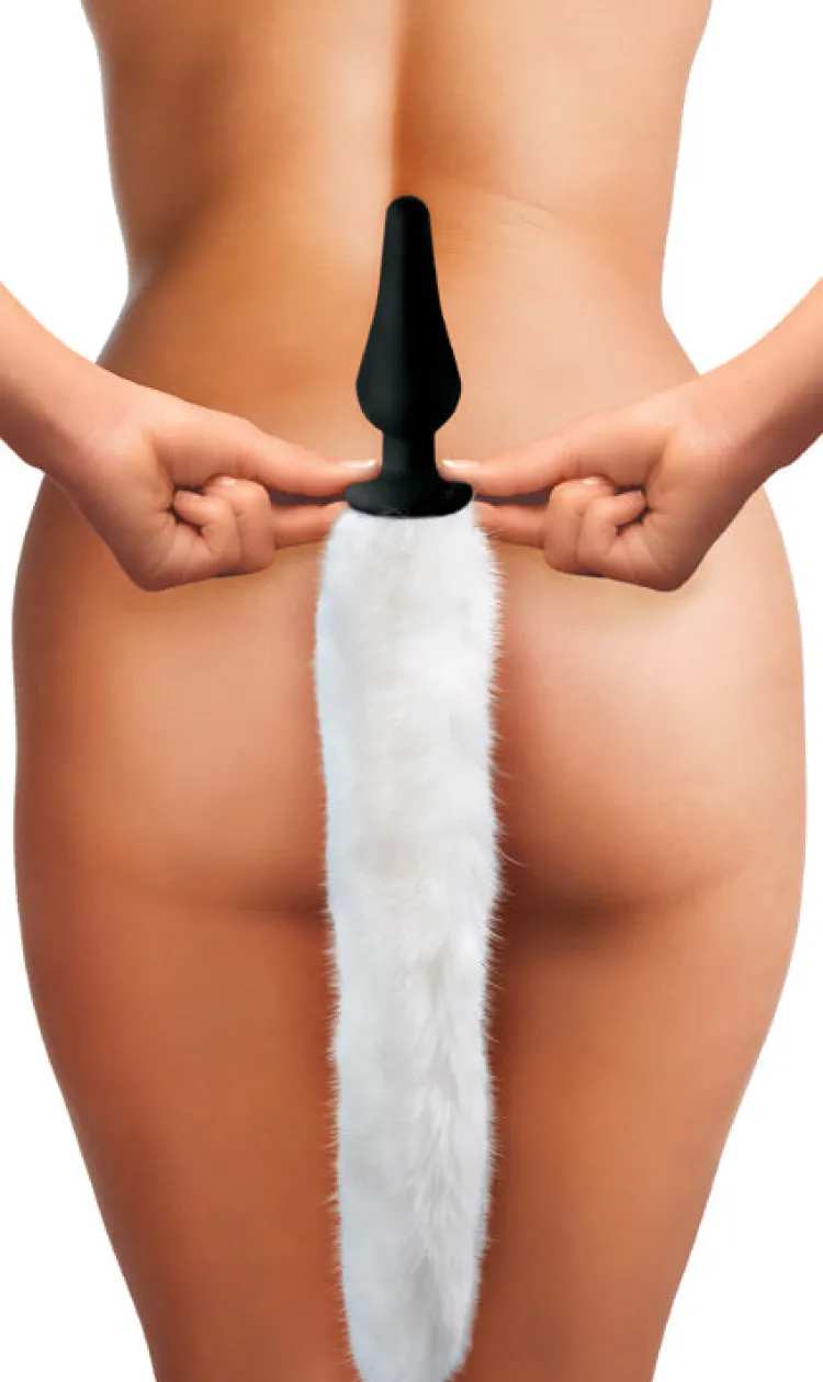 Tailz Sensation Play, Tools & Accessories | Butt Plug Tails>White Fox Tail Anal Plug and Ears Set