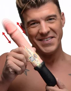 Master Series Silicone Dildos | Vibrating Dildos>8X Auto Pounder Vibrating and Thrusting Dildo with Handle