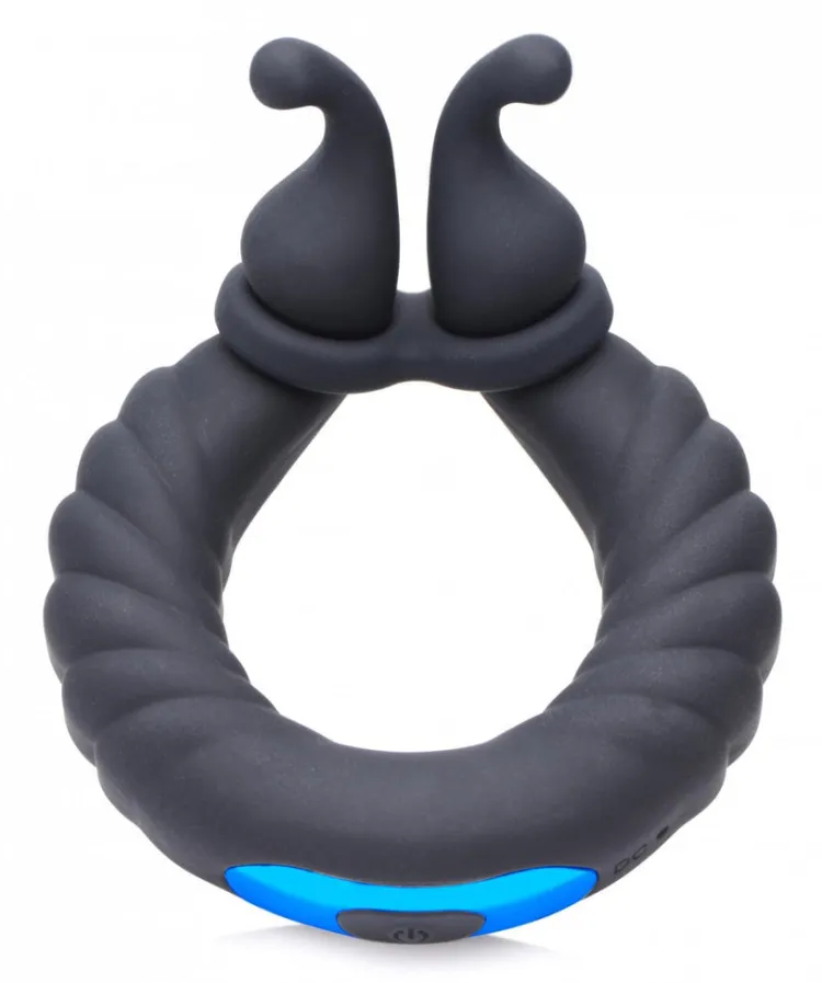 Trinity Vibes Penis Rings | Cock Ring Vibrators>10X Cobra Dual Stimulation Silicone Cock Ring