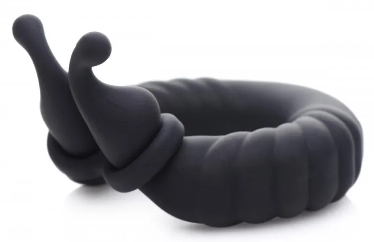Trinity Vibes Penis Rings | Cock Ring Vibrators>10X Cobra Dual Stimulation Silicone Cock Ring