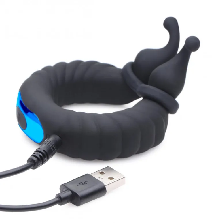 Trinity Vibes Penis Rings | Cock Ring Vibrators>10X Cobra Dual Stimulation Silicone Cock Ring