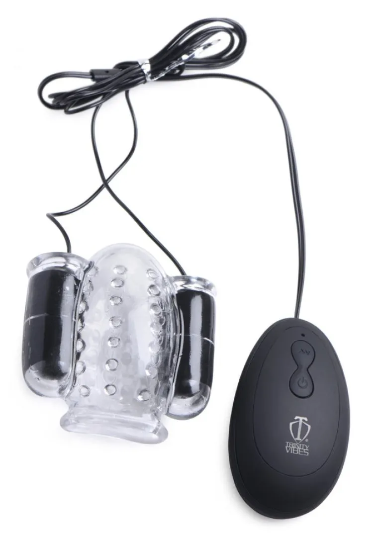 Trinity Vibes Cock & Ball Devices | Rechargeable Vibrators>20X Deluxe Dual Vibrating Head Teaser