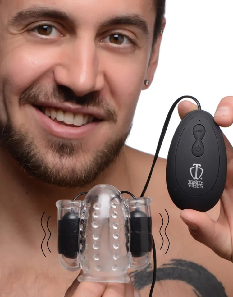 Trinity Vibes Cock & Ball Devices | Rechargeable Vibrators>20X Deluxe Dual Vibrating Head Teaser