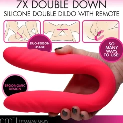 Inmi Silicone Dildos | Non-Representational Dildos>7X Double Down Silicone Double Dildo with Remote