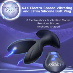 Zeus Electrosex Electro Sex | Vibrating Butt Plugs>64X Electro-Spread Vibrating and Estim Silicone Butt Plug