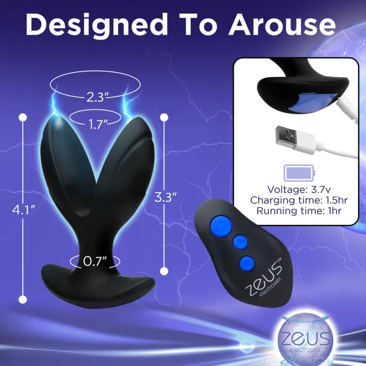 Zeus Electrosex Electro Sex | Vibrating Butt Plugs>64X Electro-Spread Vibrating and Estim Silicone Butt Plug