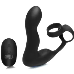 Swell Prostate Massagers | Penis Rings>10X Inflatable and Vibrating Prostate Plug with C&B Ring