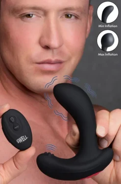 Swell Vibrating Butt Plugs | Prostate Massagers>10X Inflatable and Vibrating Silicone Prostate Plug