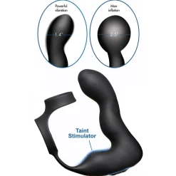 Swell Prostate Massagers | Penis Rings>10X Inflatable and Vibrating Prostate Plug with C&B Ring