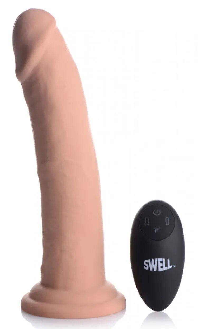 Swell Ultra Realistic Sex Toys | Anal Pegging Toys>7X Inflatable and Vibrating Remote Control Silicone Dildo