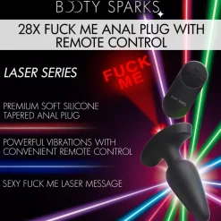 Booty Sparks Jewel Butt Plugs | Vibrating Butt Plugs>28X Laser F**k Me Silicone Anal Plug with Remote Control