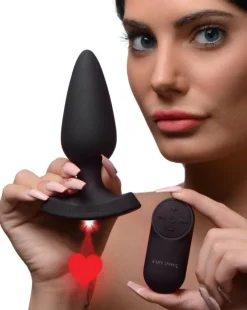 Booty Sparks Jewel Butt Plugs | Vibrating Butt Plugs>28X Laser Heart Silicone Anal Plug with Remote