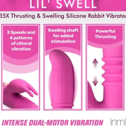 Inmi Luxury Toys | Insertable & Realistic Dildo Vibrators>35X Lil Swell Thrusting and Swelling Silicone Rabbit Vibrator