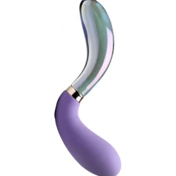 Prisms Erotic Glass Dual Penetration Vibrators | Insertable & Realistic Dildo Vibrators>10X Pari Dual Ended Wavy Silicone and Glass Vibrator