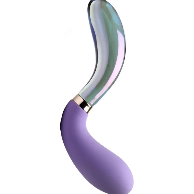 Prisms Erotic Glass Dual Penetration Vibrators | Insertable & Realistic Dildo Vibrators>10X Pari Dual Ended Wavy Silicone and Glass Vibrator