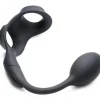 Alpha Pro Cock & Ball Devices | Unique Anal Toys>10X P-Bomb Silicone Cock and Ball Ring with Vibrating Anal Plug
