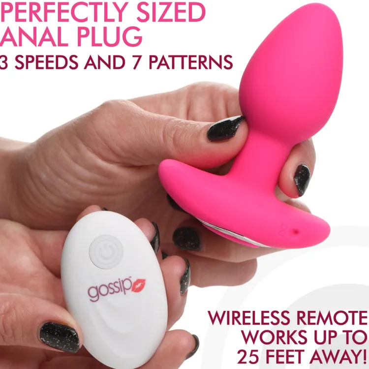 Curve Toys Vibrating Butt Plugs | Butt Plugs>10X Pop Rocker Vibrating Silicone Plug with Remote