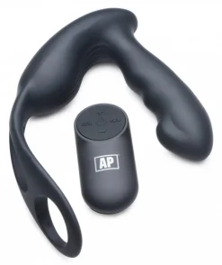 Alpha Pro Unique Anal Toys | Prostate Massagers>7X P-Strap Milking and Vibrating Prostate Stimulator with Cock and Ball Harness