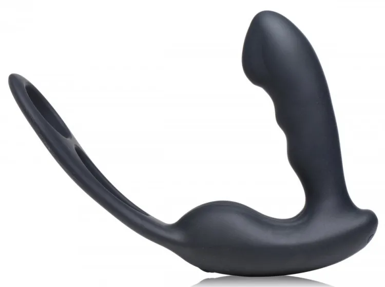 Alpha Pro Unique Anal Toys | Prostate Massagers>7X P-Strap Milking and Vibrating Prostate Stimulator with Cock and Ball Harness