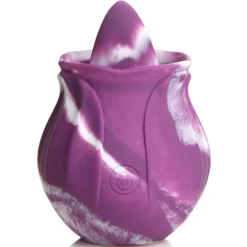 Curve Toys Silicone Vibrators | Waterproof Vibrators>10X Purple Twirl Silicone Licking Rose