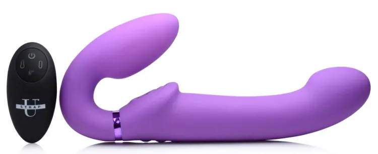 Strap U Luxury Toys | Anal Pegging Toys>10X Remote Control Ergo-Fit Clit Pulse Inflatable and Vibrating Strapless Strap-on