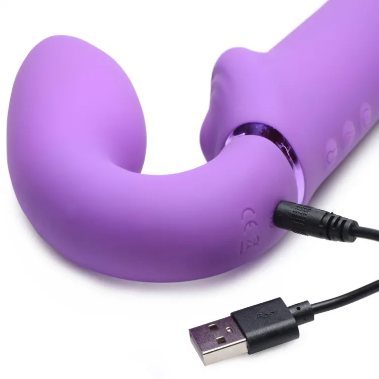 Strap U Luxury Toys | Anal Pegging Toys>10X Remote Control Ergo-Fit Clit Pulse Inflatable and Vibrating Strapless Strap-on