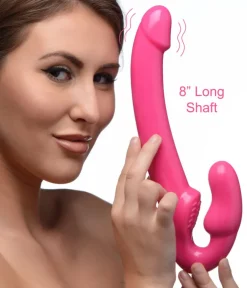 Strap U Luxury Toys | Anal Pegging Toys>7X Revolver Slim 8 inch Vibrating Strapless Strap-on