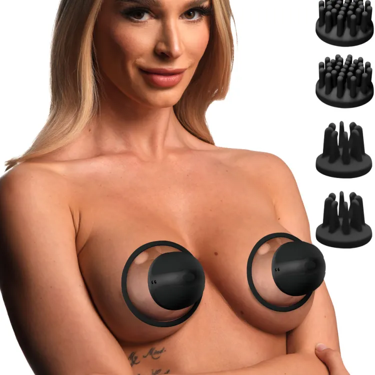 Size Matters Nipple Clamps & Stimulators | Female Enhancement>10X Rotating Nipple Suckers with 4 Attachments