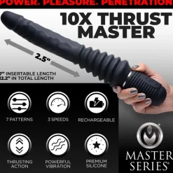 Master Series Silicone Dildos | Vibrating Dildos>10X Silicone Vibrating and Thrusting Dildo