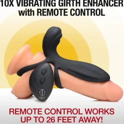 Trinity Vibes Travel Essentials | Penis Rings>10X Silicone Vibrating Girth Enhancer with Remote Control