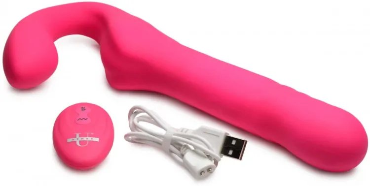 Strap U Luxury Toys | Anal Pegging Toys>30X Thrusting and Vibrating Strapless Strap-On With Remote Control
