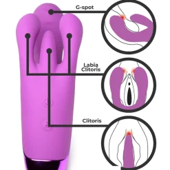Bang Rabbit & Dual Stimulation Vibrators | Silicone Vibrators>10X Triple Rabbit Silicone Vibrator