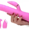 Inmi Insertable & Realistic Dildo Vibrators | Rabbit & Dual Stimulation Vibrators>10X Versa-Thrust Vibrating and Thrusting Silicone Rabbit with 3 Attachments