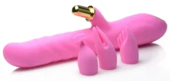 Inmi Insertable & Realistic Dildo Vibrators | Rabbit & Dual Stimulation Vibrators>10X Versa-Thrust Vibrating and Thrusting Silicone Rabbit with 3 Attachments