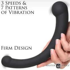 Master Series Silicone Dildos | Vibrating Dildos>10X Vibra-Crescent Vibrating Silicone Dual-Ended Dildo