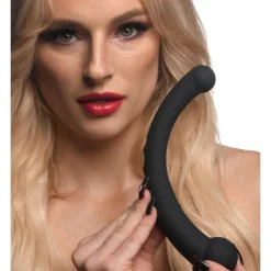 Master Series Silicone Dildos | Vibrating Dildos>10X Vibra-Crescent Vibrating Silicone Dual-Ended Dildo