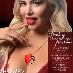 Charmed Waterproof Vibrators | Unique Vibrators>10X Vibrating Silicone Heart Necklace
