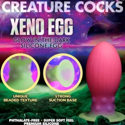 Creature Cocks Unique Anal Toys | Butt Plugs>Xeno Egg Glow in the Dark Silicone Egg